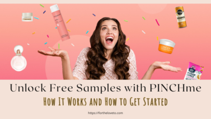 Woman looking happy with products floating around her