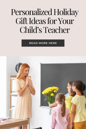 Group of kids presenting their teacher with a bouquet of yellow flowers