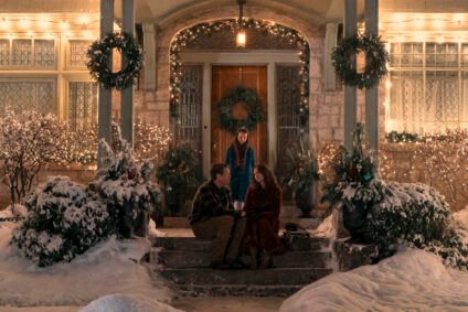 Judy Greer and Molly Belle Wright sharing a heartfelt moment in The Best Christmas Pageant Ever, a family-friendly holiday movie.