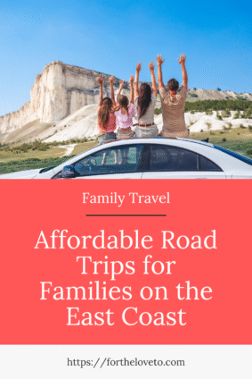 Family celebrating on a road trip stop with scenic mountain views – budget-friendly travel
