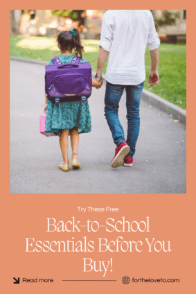 Parent holding hands with child carrying a large purple backpack, symbolizing back-to-school prep with free samples and essentials from PINCHme.
