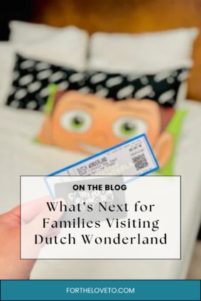 Cartoon-themed hotel room pillow and Cartoon Network room key card during a family stay in Lancaster, Pennsylvania