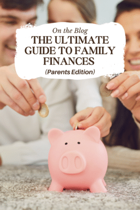 Parents putting coins into a pink piggy bank — the ultimate guide to family finances and budgeting tips for parents