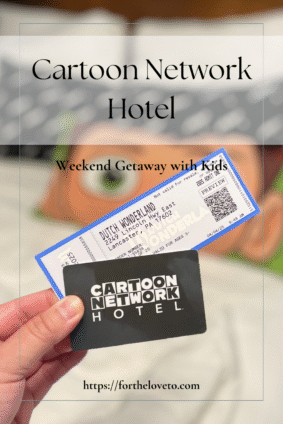 Cartoon Network Hotel weekend getaway with kids featuring hotel keycard and Dutch Wonderland ticket in Lancaster PA
