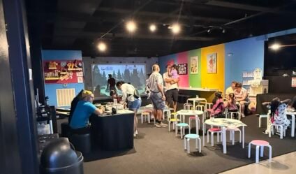 Kids games and play area inside Cartoon Network Hotel weekend getaway experience