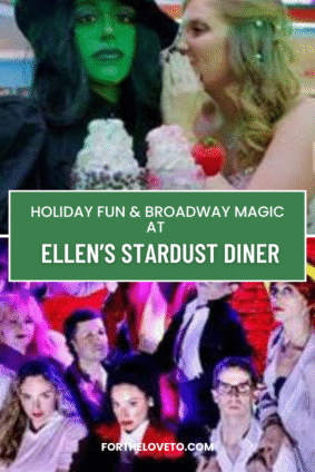 Holiday fun and Broadway magic at Ellen’s Stardust Diner in NYC featuring Wicked-inspired characters and festive performances.