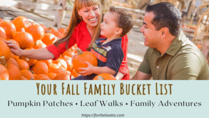 A smiling family choosing pumpkins together at a Long Island farm — showcasing classic fall family activities like pumpkin patches, leaf walks, and local adventures.