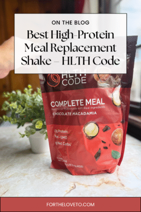 HLTH Code Complete Meal Replacement Shake Chocolate Macadamia flavor highlighted as a high-protein, keto-friendly meal replacement option.