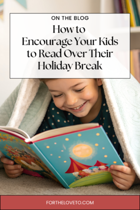 Child enjoying a book during a cozy holiday reading time