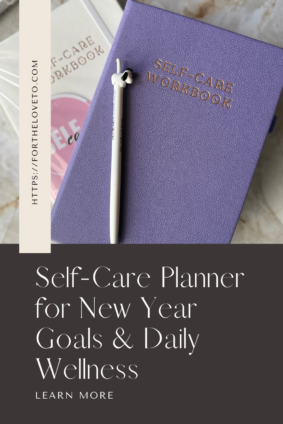 Purple Planners With Purpose self-care planner designed for New Year goals, daily wellness, mindfulness, and reflection.