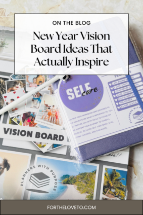 Planners With Purpose Vision Board Book used for New Year goal setting, manifestation, and creating an intentional vision board.