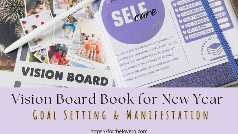 Planners With Purpose self-care planner and vision board book featured in a New Year vision board and goal setting blog post.