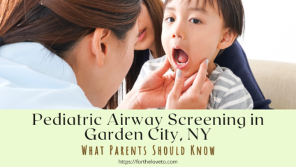 Pediatric airway screening in Garden City NY showing a child being evaluated for breathing and airway health