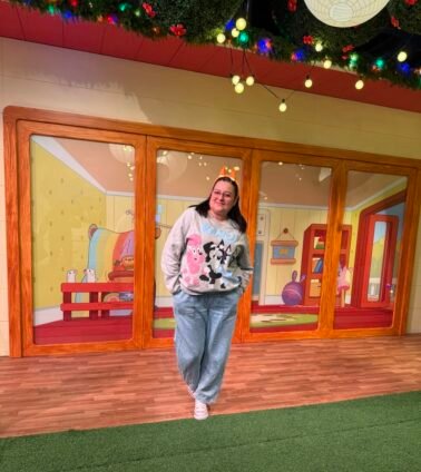 Festive holiday decor inside Bluey’s house at Bluey x CAMP NYC