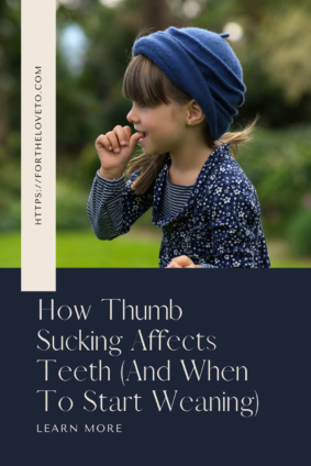 How thumb-sucking weaning affects teeth, showing a child thumb sucking and explaining when to start protecting oral development and healthy smiles
