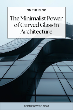 Curved glass in minimalist architecture highlighting a modern building facade with flowing glass panels and clean, contemporary design