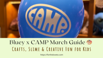 National Craft Month activities for kids at Bluey x CAMP NYC featuring creative crafts, slime, and hands-on family fun