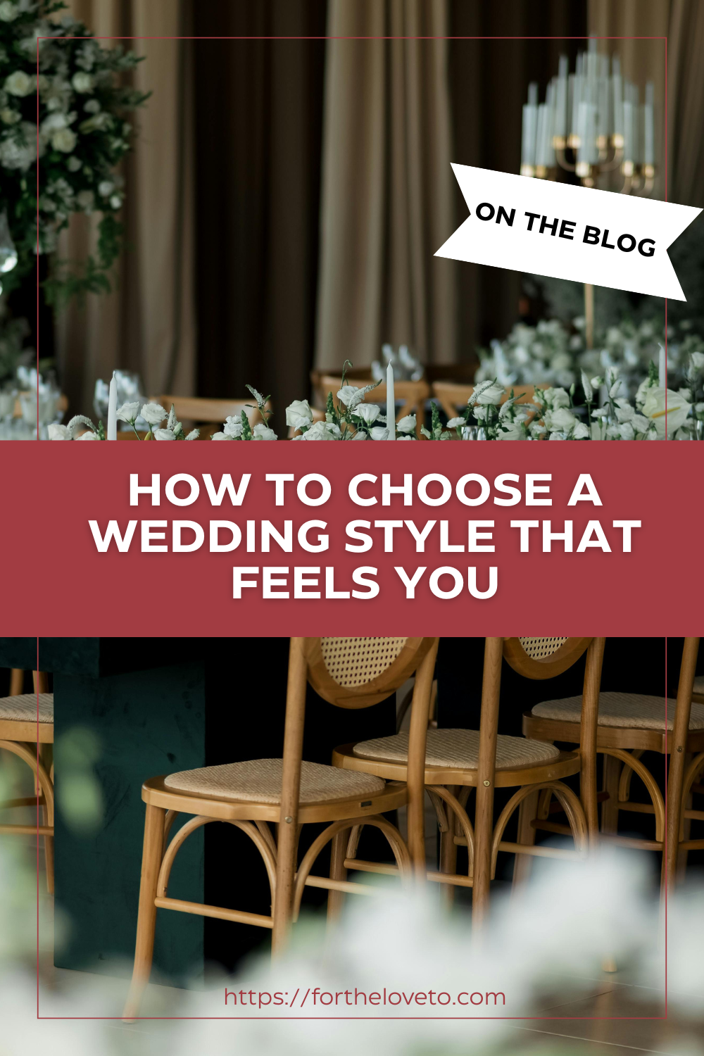 Romantic wedding reception setup with wooden chairs, soft florals, and warm lighting, representing how to choose a wedding style that feels natural and personal.