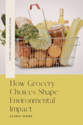 Grocery basket with fresh food items illustrating environmental impact of grocery shopping and sustainable choices