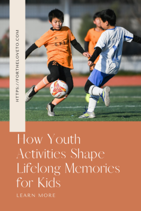 Children playing soccer during youth activities, creating lifelong memories while developing social skills and confidence through team sports