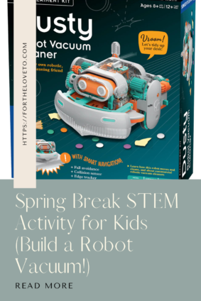 build your own robot vacuum STEM kit for kids spring break activity hands-on educational toy that actually cleans
