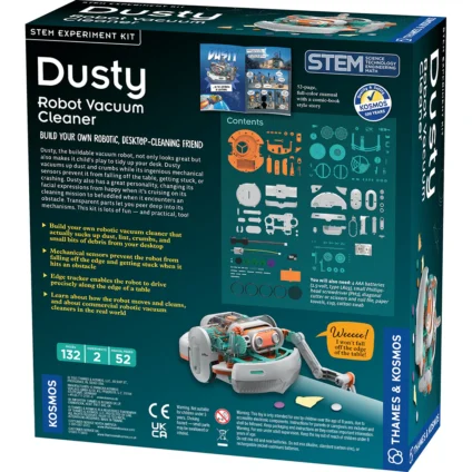 spring break STEM activity for kids Dusty robot vacuum kit box