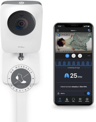 Miku Pro smart baby monitor tracking breathing and sleep without wearables for newborn safety and monitoring