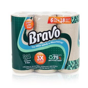 Bravo eco-friendly paper towels made from recycled materials available at Target.