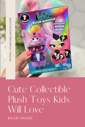 Pinterest graphic showcasing L.O.L. Surprise Plush Surprise collectible plush toys kids will love with hidden surprise accessories and unboxing fun