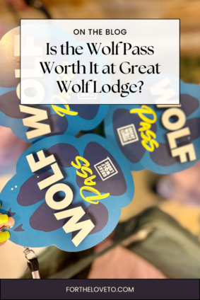 Great Wolf Lodge Wolf Pass cards showing activities included beyond the water park for kids and families