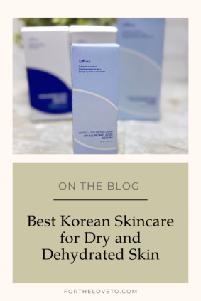 Korean skincare for dehydrated skin with Isntree Hyaluronic Acid Serum and daily hydration routine.