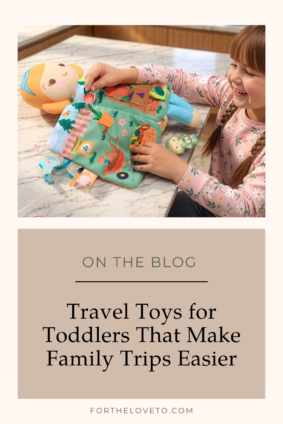 Travel toys for toddlers with the Bizzikins Rosie the Gardener interactive busy book doll.