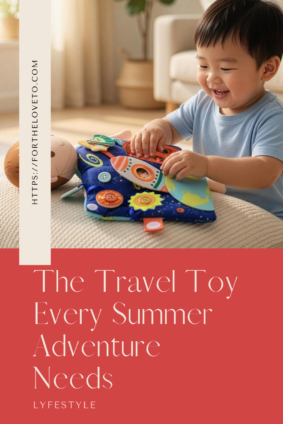 Travel toys for toddlers with the Bizzikins Max the Astronaut busy book doll.