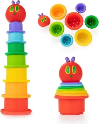 Very Hungry Caterpillar bath time stacking cups toy for babies and toddlers to encourage sensory play