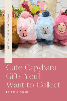 Colorful Capy-Era capybara plushies featured in my guide to the best capybara gifts, including soft fruit-themed plush toys for kids, collectors, and animal lovers.