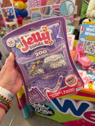Jelly Bands bracelet-making kit showcased at Sweet Suite with colorful DIY accessories.