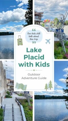 Things to do in Lake Placid with kids featuring Mirror Lake, downtown Lake Placid, and family-friendly attractions in the Adirondacks.