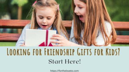 Two young friends excitedly opening a gift together, showcasing thoughtful friendship gifts for kids that inspire creativity, kindness, and shared memories.