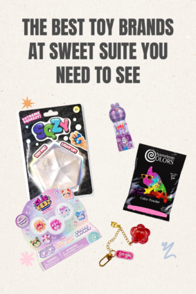 The best toy brands at Sweet Suite featuring Sqzy, Clickeez, Jelly Blox, Go-Glo, and Chameleon Colors.