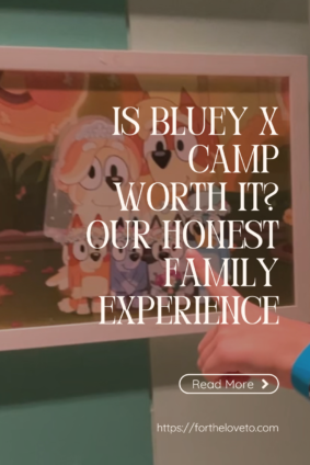 Interactive Bluey family photo display inside Bluey's House during our Bluey x CAMP family experience