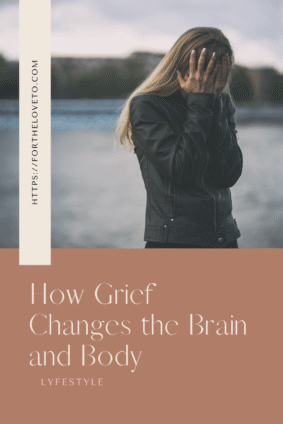 Grieving woman covering her face, illustrating how grief changes the brain and body.