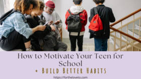 Teen students with backpacks at school for a guide on motivation, better habits, and life coaching for teens.