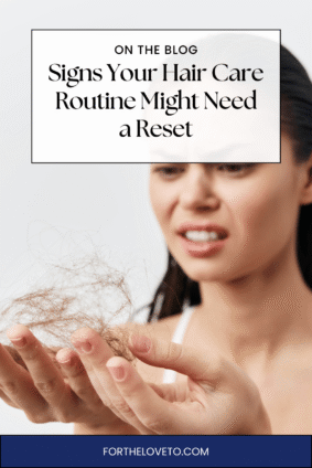 Woman looking at hair breakage with tips for resetting your hair care routine