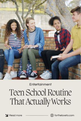 Group of teens sitting together at school as part of a guide to life coaching for teens and building a better school routine