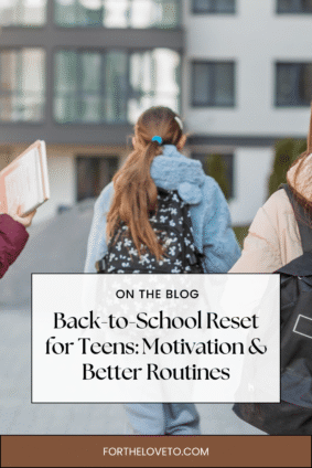 Teen students walking to school with backpacks for a back-to-school guide about motivation, routines, and life coaching for teens