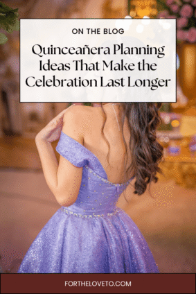 Quinceañera planning ideas featuring a teen in a sparkling purple gown at her celebration