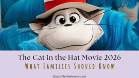 The Cat surrounded by blue Things in The Cat in the Hat movie 2026 family guide.
