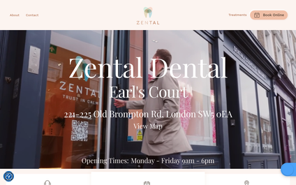 Zental Dental entrance, one of the local dentists in Earls Court.