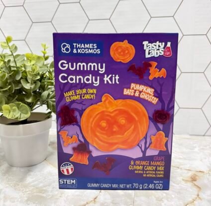 Thames & Kosmos pumpkin, bat, and ghost gummy candy kit for Halloween STEM activities for kids.